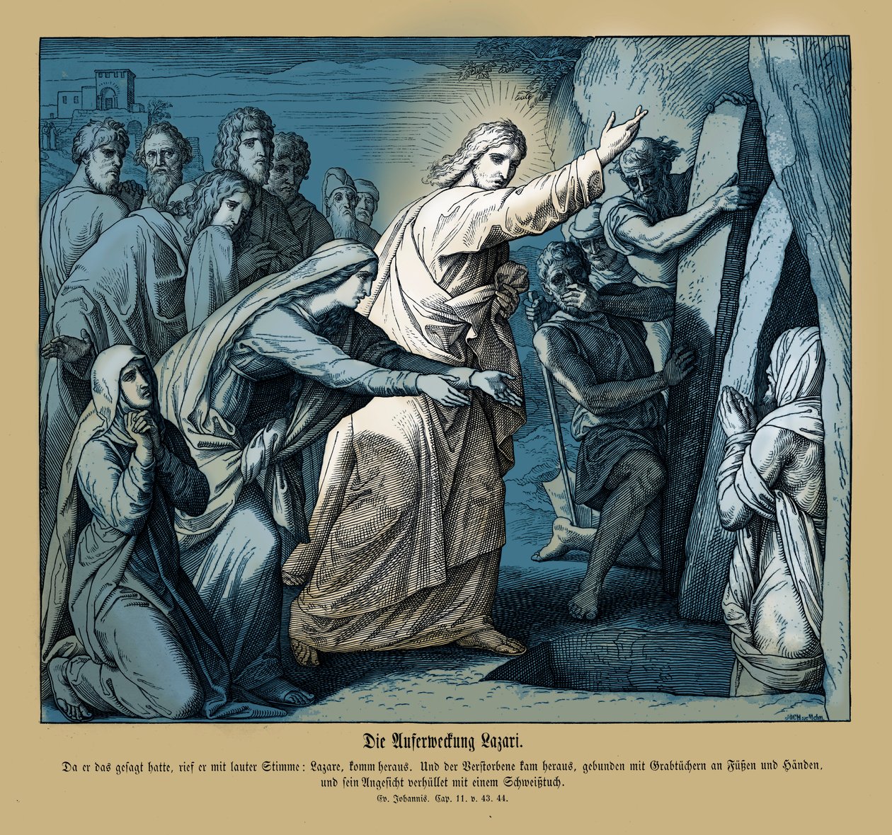 Resurrection of Lazarus, Gospel of John av Julius Schnorr von Carolsfeld