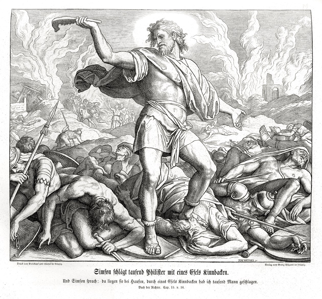 Samson dreper tusen filister, dommere av Julius Schnorr von Carolsfeld