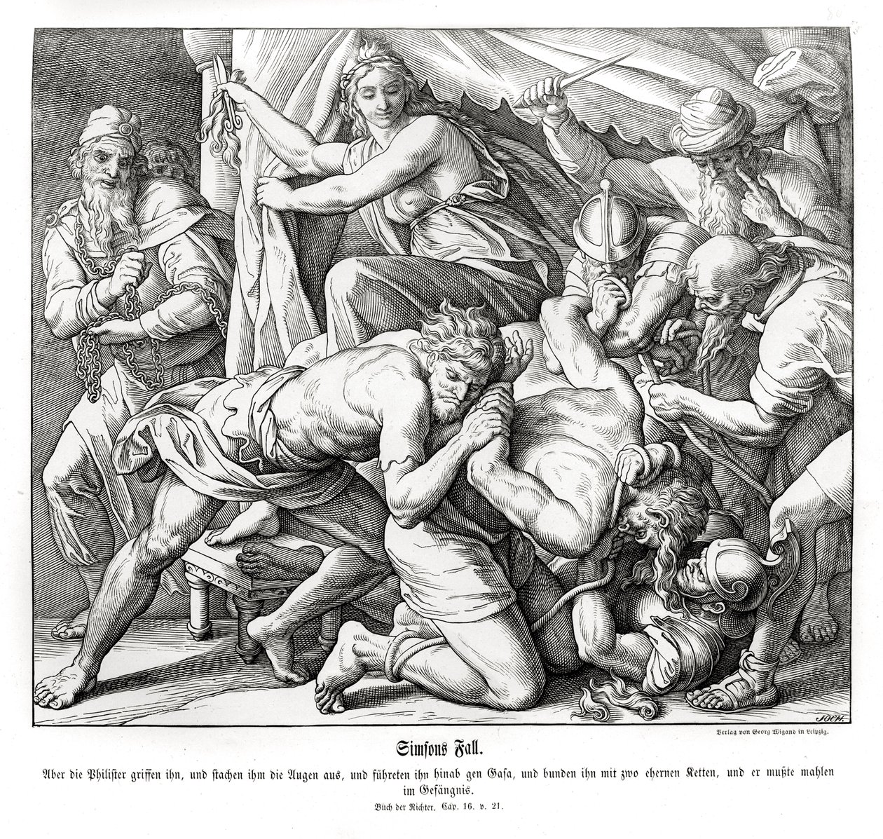 Samsons fall, dommere av Julius Schnorr von Carolsfeld