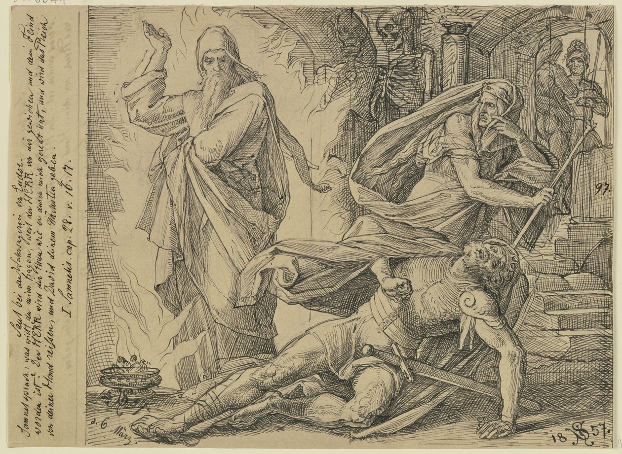 Saul hos heksen i Endor av Julius Schnorr von Carolsfeld