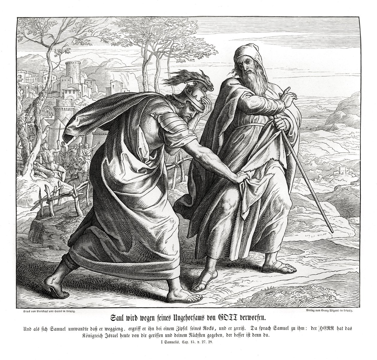 Saul loses the kingdom of Israel av Julius Schnorr von Carolsfeld