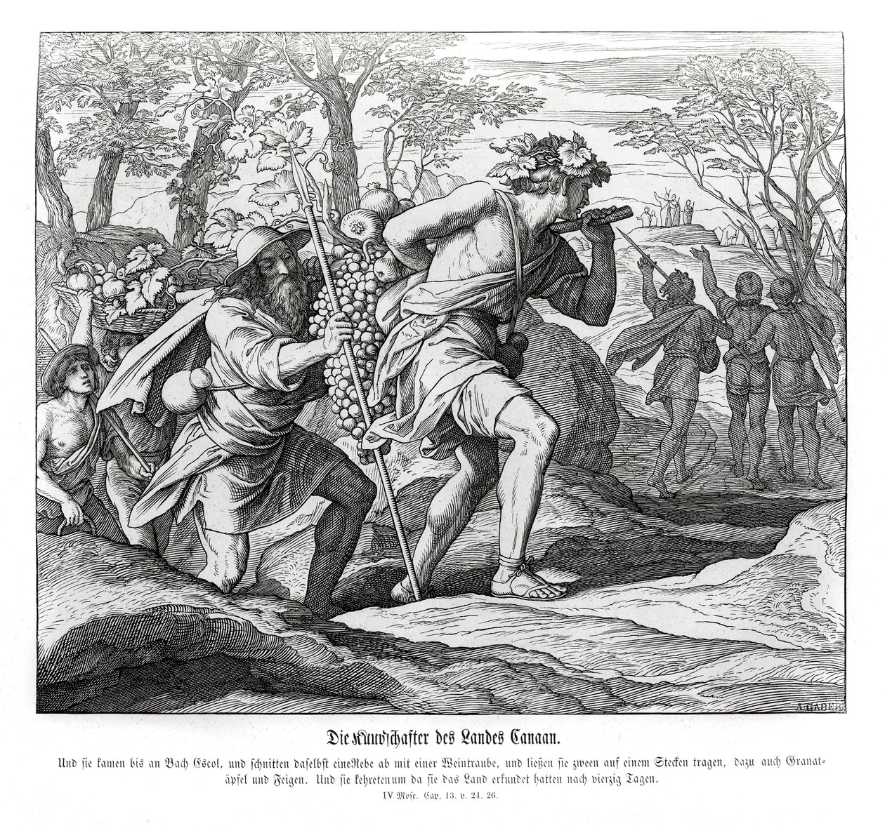 Speidere til Kanaans land, 4. Mosebok av Julius Schnorr von Carolsfeld