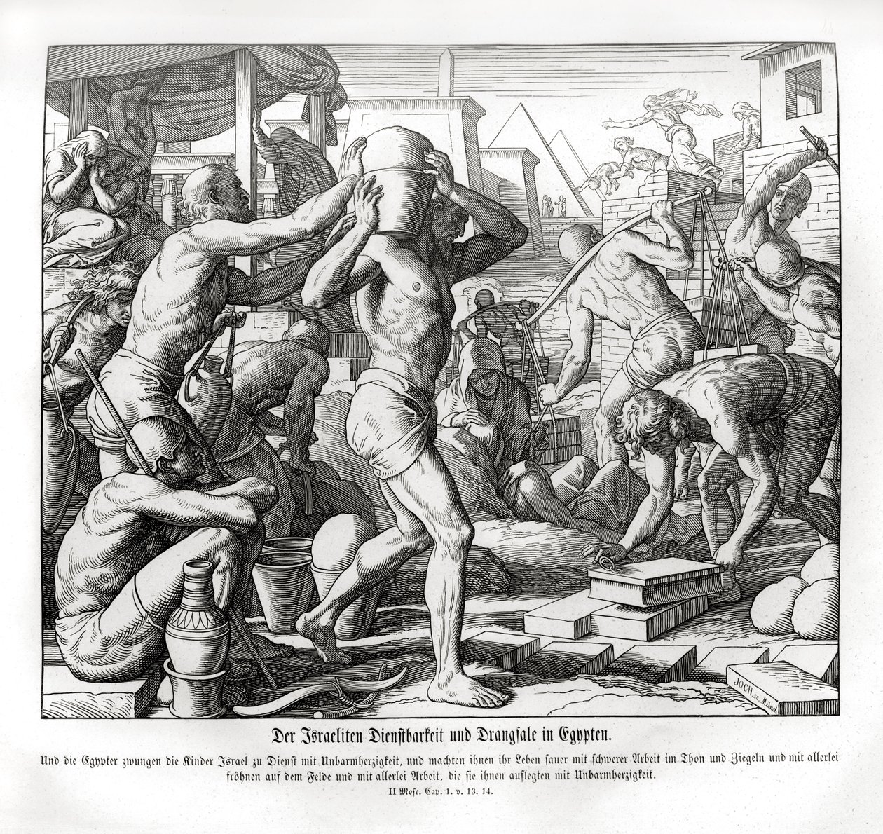 Israelittene er slaver i Egypt, Exodus av Julius Schnorr von Carolsfeld