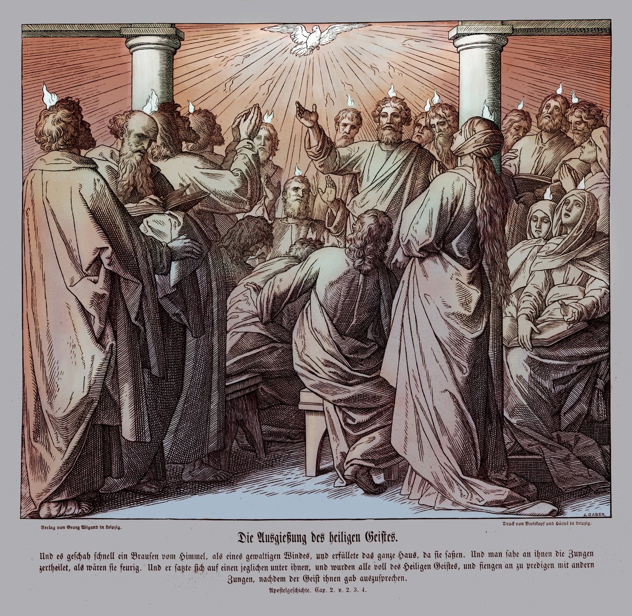 The apostles are filled with the holy ghost, Acts av Julius Schnorr von Carolsfeld