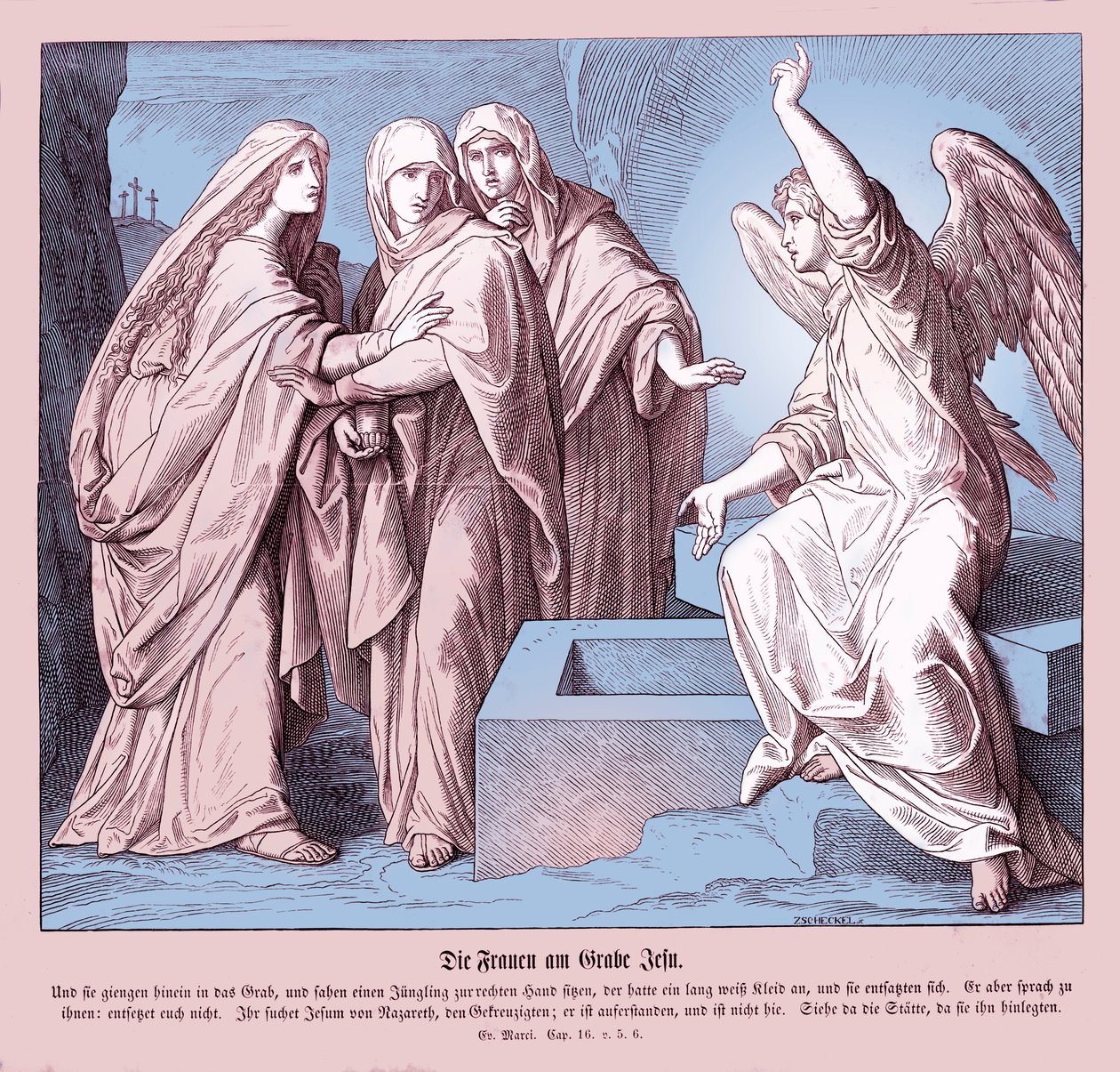 Kvinnene ved Jesu grav, Markusevangeliet av Julius Schnorr von Carolsfeld