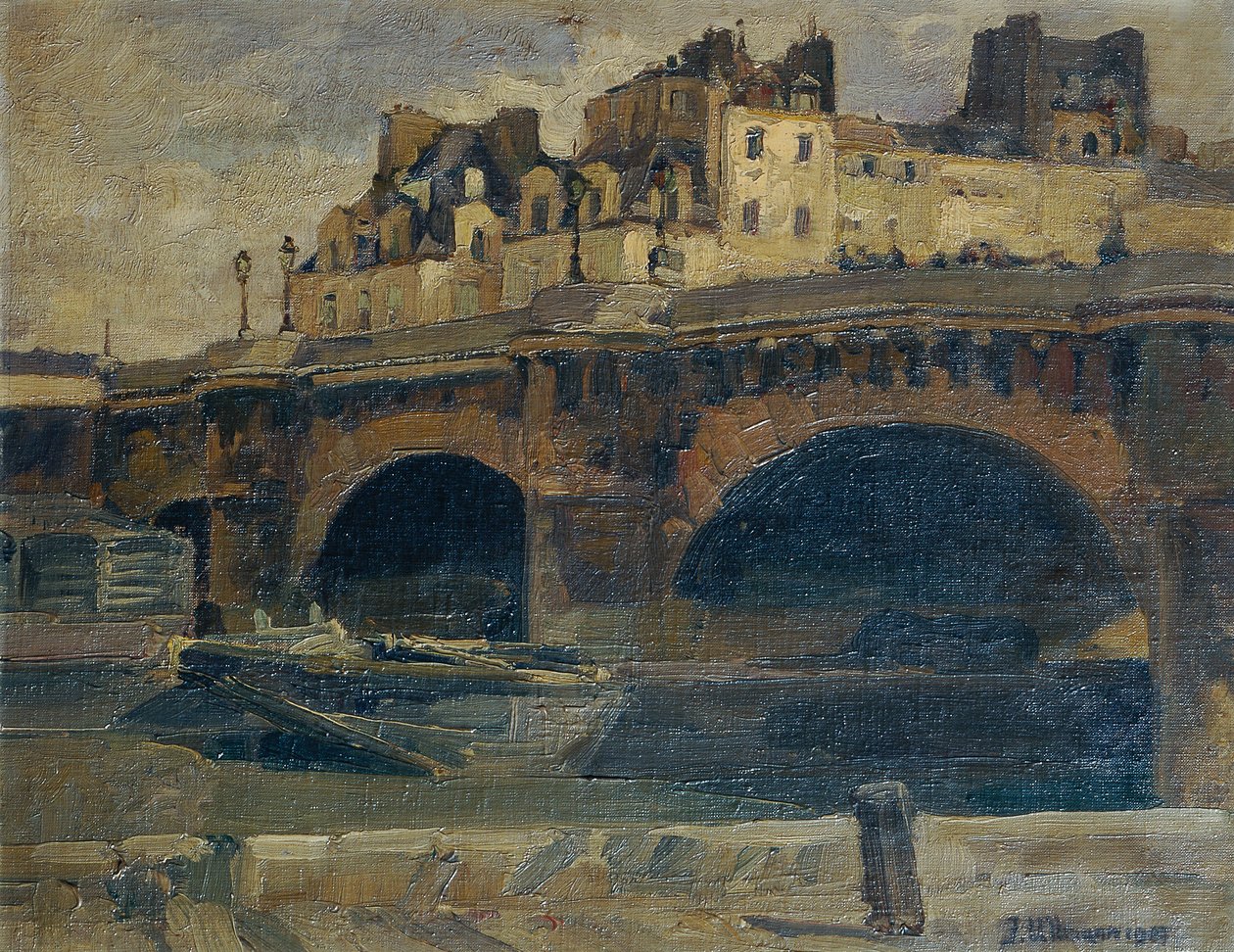 Parisisk landskap med Pont Neuf av Julius Ullmann