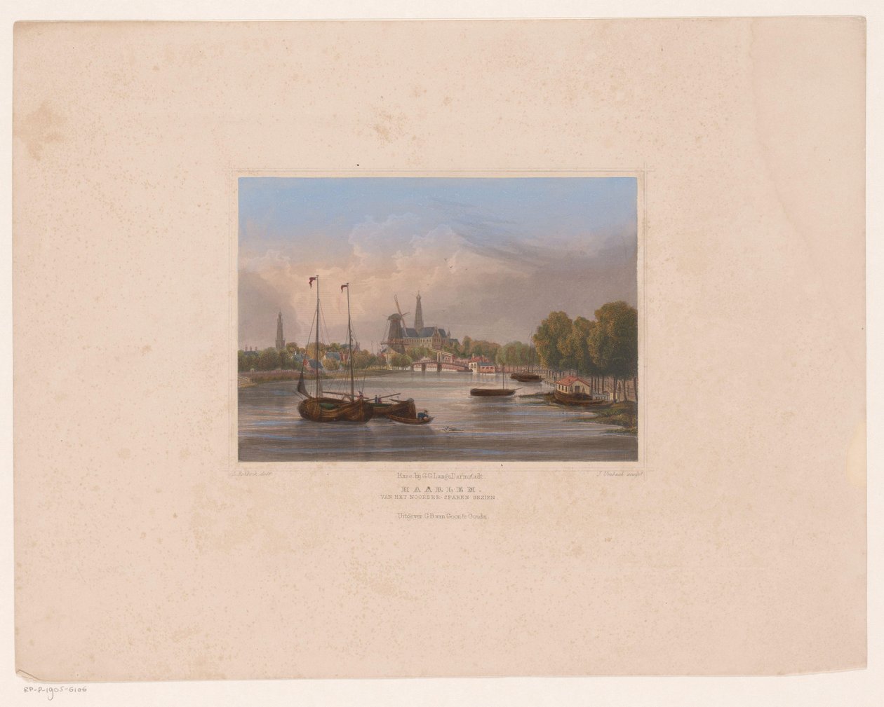 Utsikt over Haarlem Haarlem sett fra Noorder-Sparen (tittel på objekt) av Julius Umbach