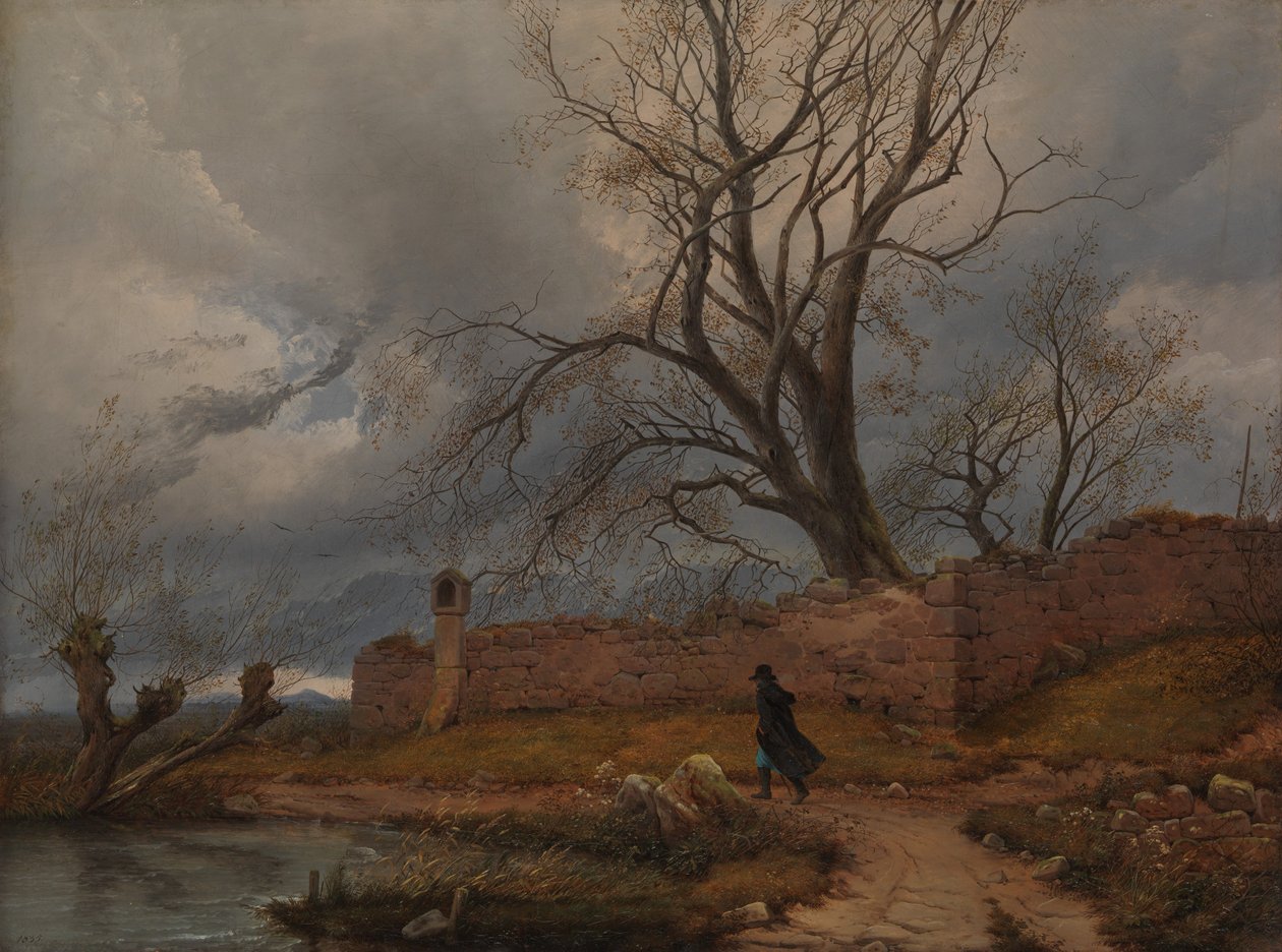 Vandrer i stormen, 1835. av Julius von Leypold