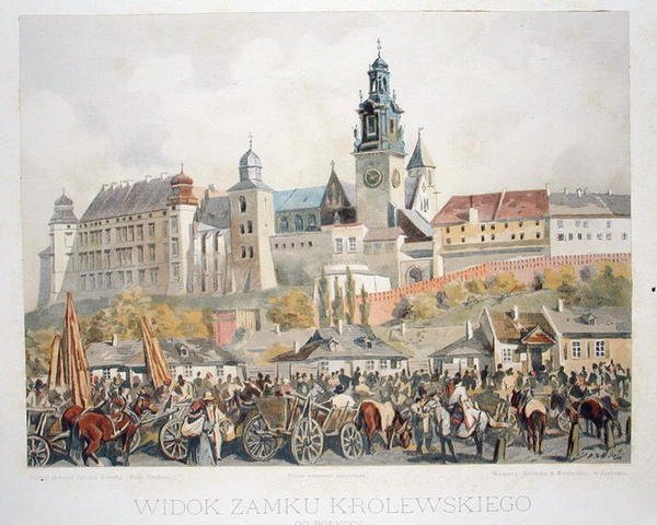 Utsikt over slottet Krolewskiego, Krakow, fra 