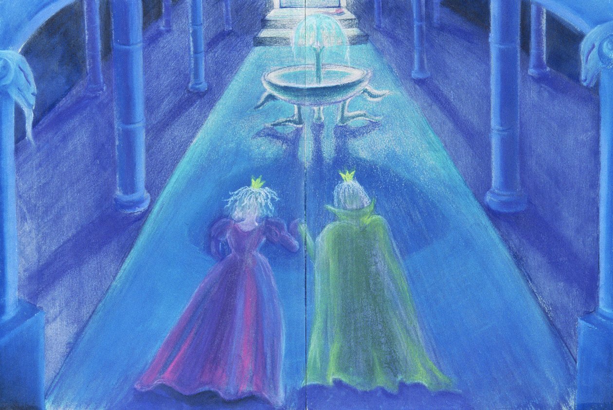 Frog Prince Happily Ever After (oljepastell og farge på papir) av Jung Sook Nam