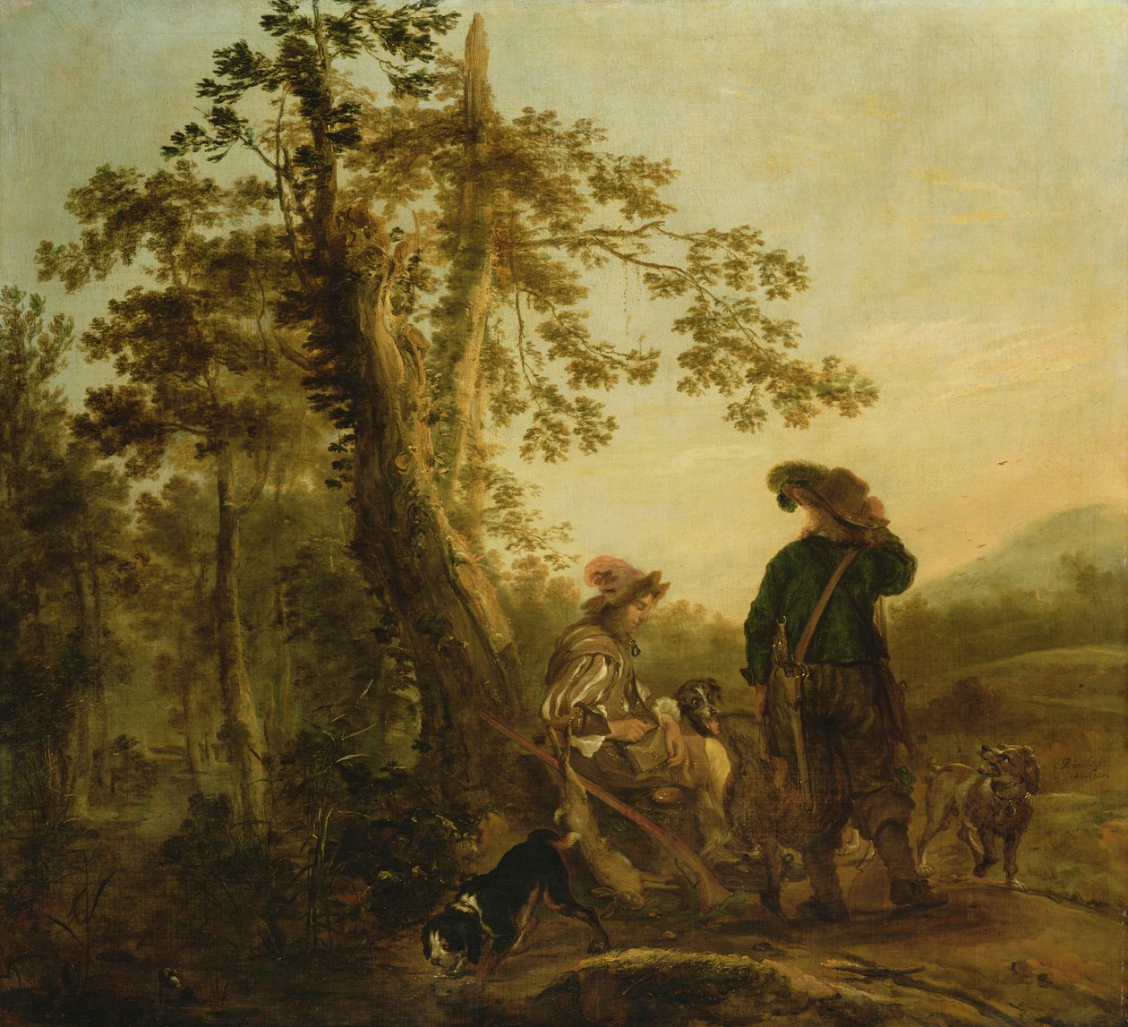 Hvilende jegere, 1652 av Juriaen Jacobsz