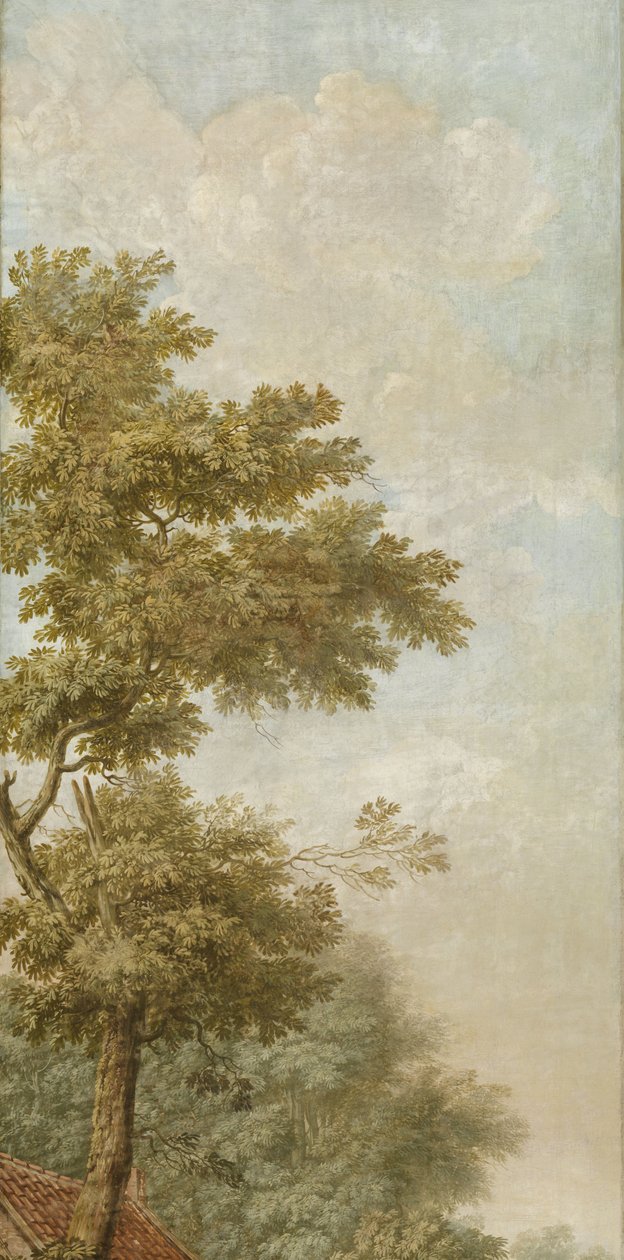 Tre veggtepper med nederlandsk landskap tapetmaling Tre tapetmalerier av et nederlandsk landskap Tre tapetmalerier av et nederlandsk landskap av Jurriaan Andriessen (attributed to)