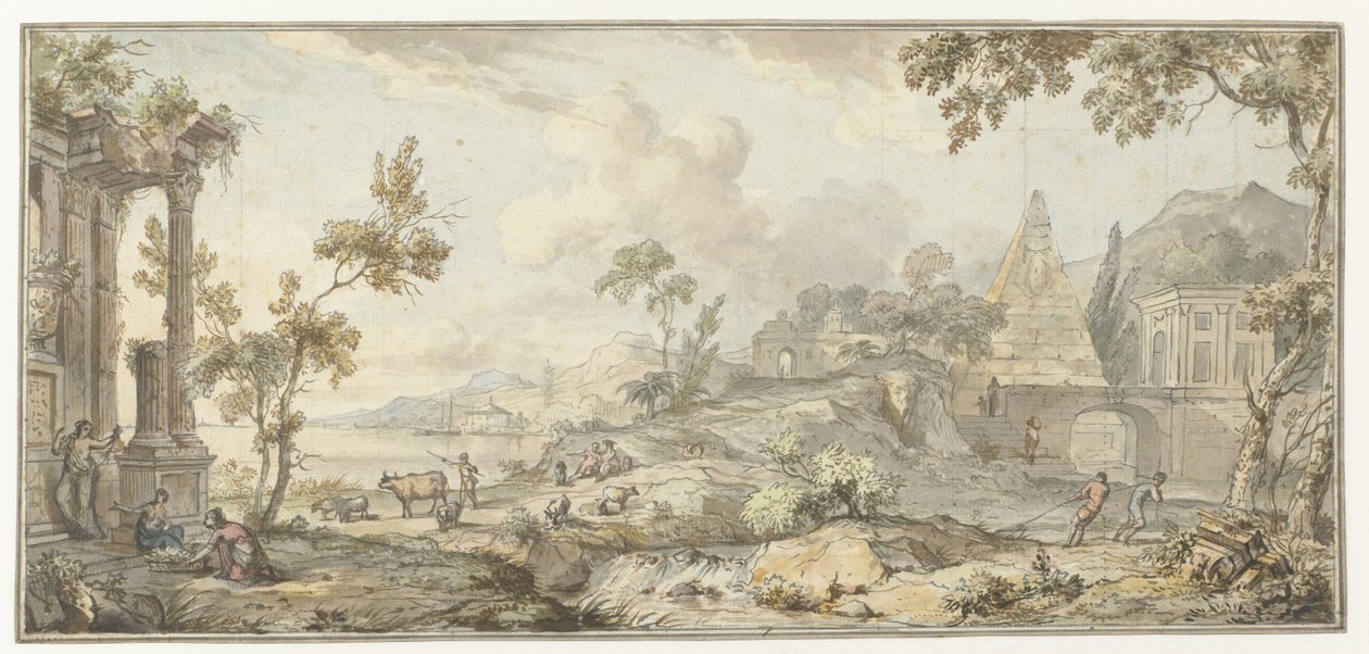 Ontwerp voor een kamerbeschildering met zuidelijk kustlandschap en piramide   1389635   no       norwegian Successfully Translated  Original: Portrait of a Man Translat: Portrait of a Man 1316721 no norwegian Successfully Translated Original: The Actors Ic av Jurriaan Andriessen