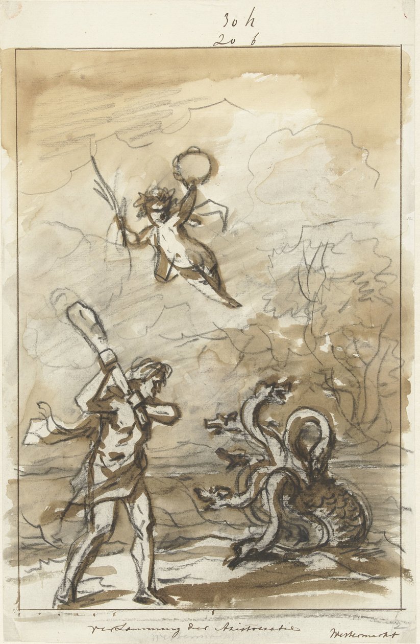 Ødeleggelse av aristokratiet, dekorasjon på Westermarkt, 1795 Lammelse av aristokrati (tittel på objekt) av Jurriaan Andriessen