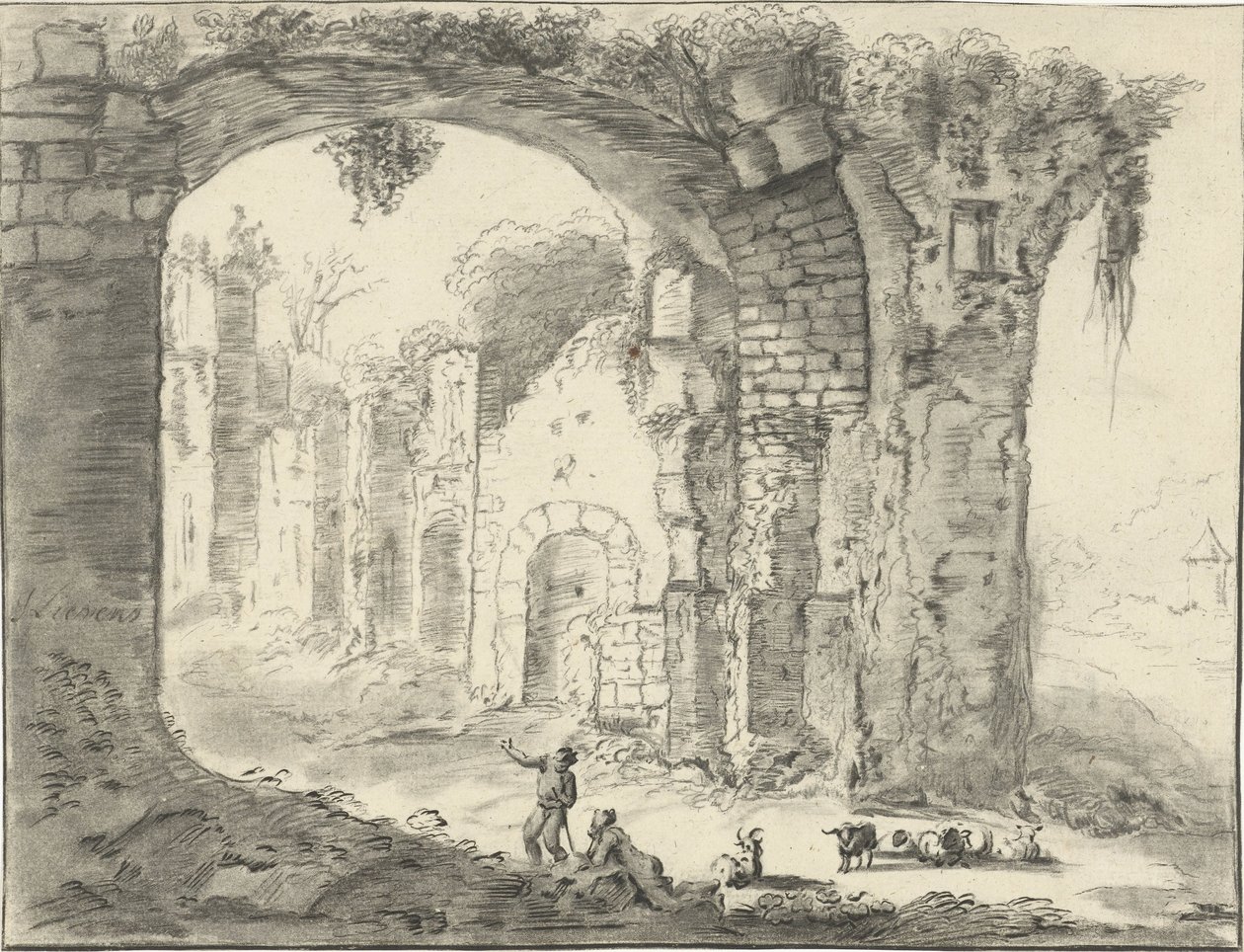 Landskap med ruin av Jurriaan Cootwijck