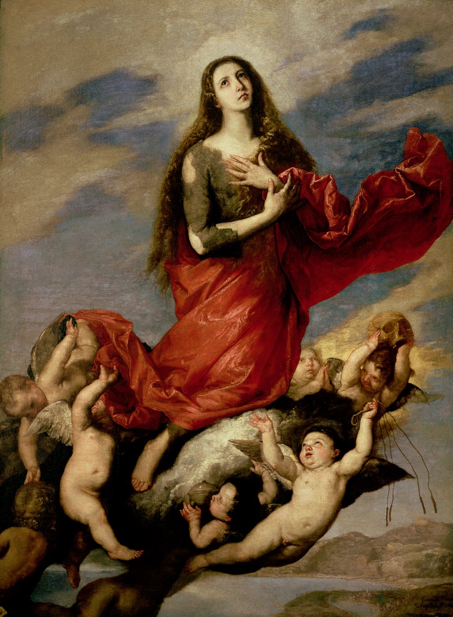 Maria Magdalenas himmelfart, 1636 av Jusepe de Ribera