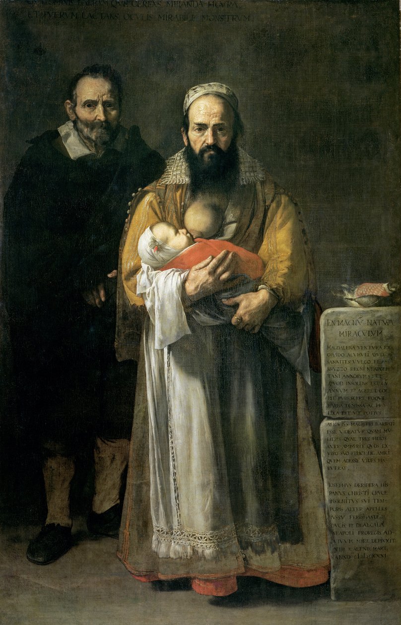 Den skjeggete kvinnen som ammer, 1631 av Jusepe de Ribera