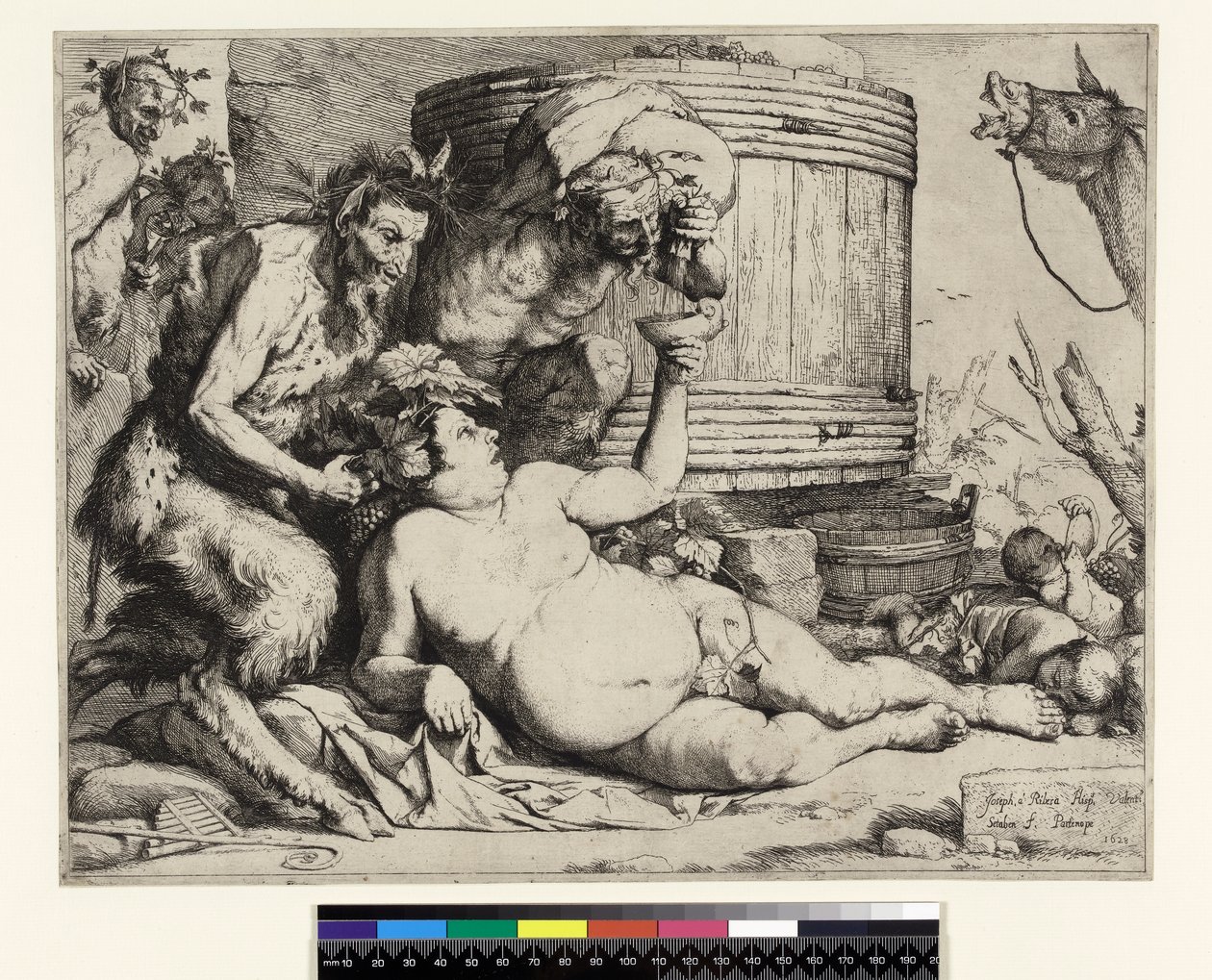 Drunken Silenus. Silenus ved vinkaret, før 1652 av Jusepe de Ribera