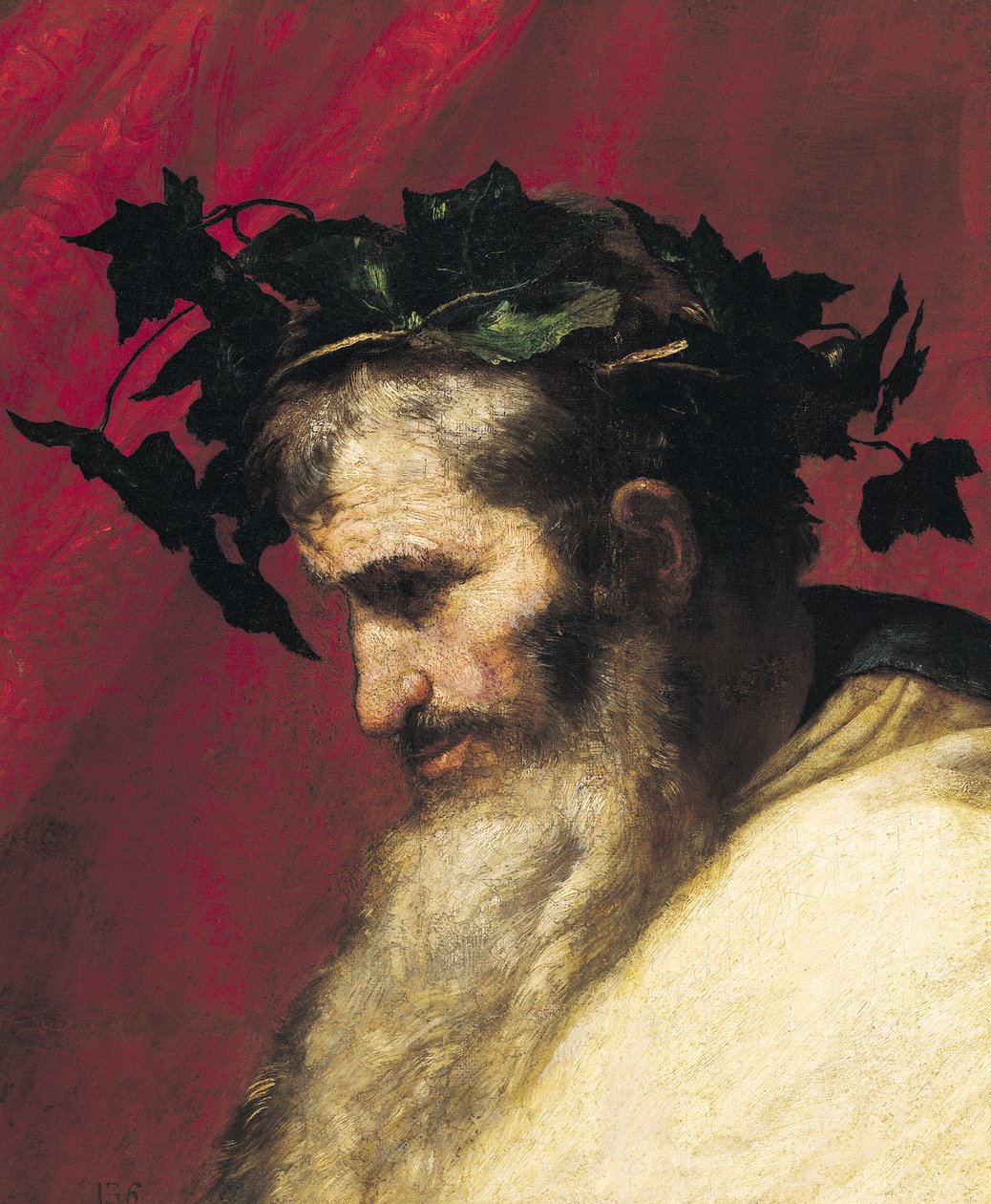 Head of an Old Man, fragment fra Triumph of Bacchus av Jusepe de Ribera