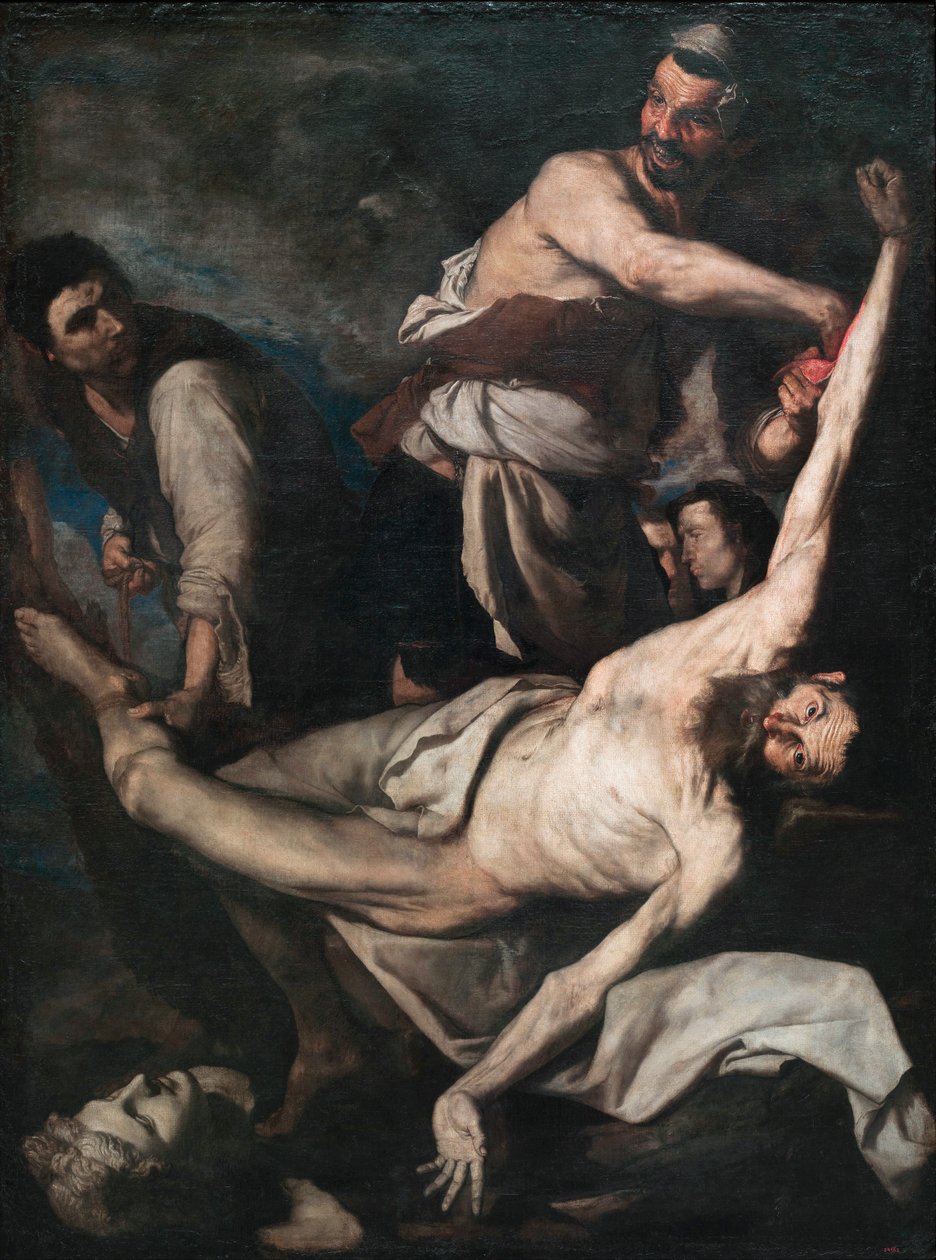 Le martyre de saint Barthelemy - The Martyrium of Saint Bartholomew - Maleri av Jose de Ribera, dit lo Spagnoletto (l