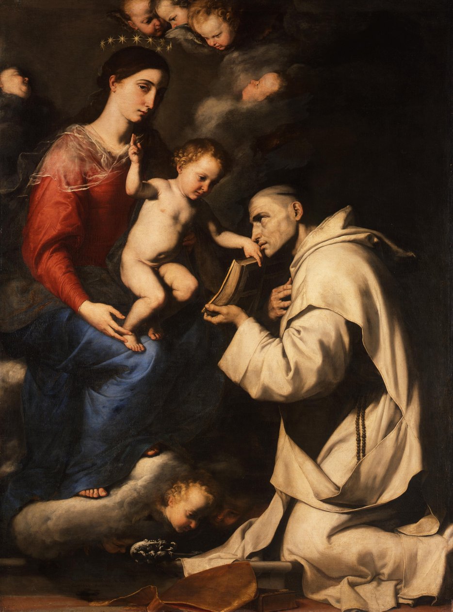 Maria med barnet og den hellige Bruno av Jusepe de Ribera