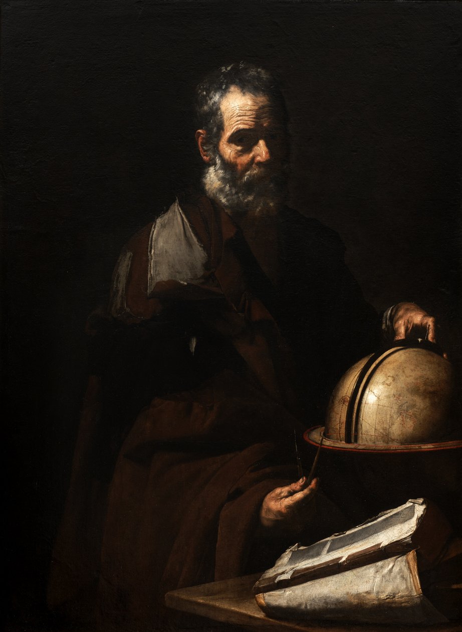 Filosof med en globus (Anaxagoras?) av Jusepe de Ribera
