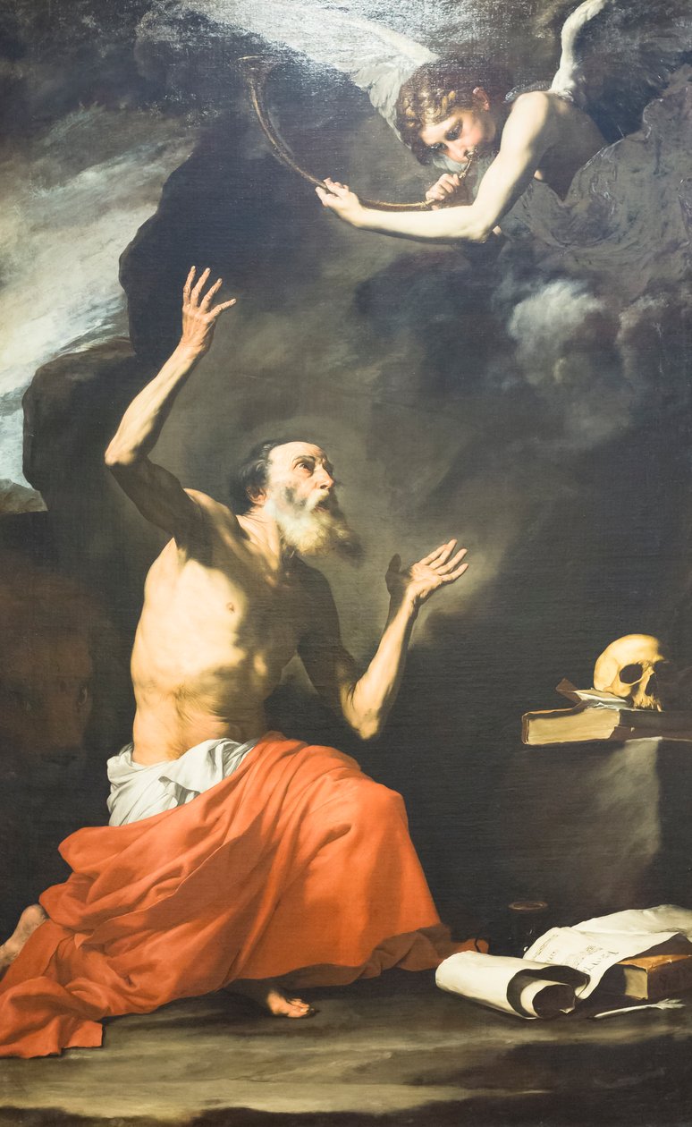 Den hellige Hieronymus og engelen av Jusepe de Ribera