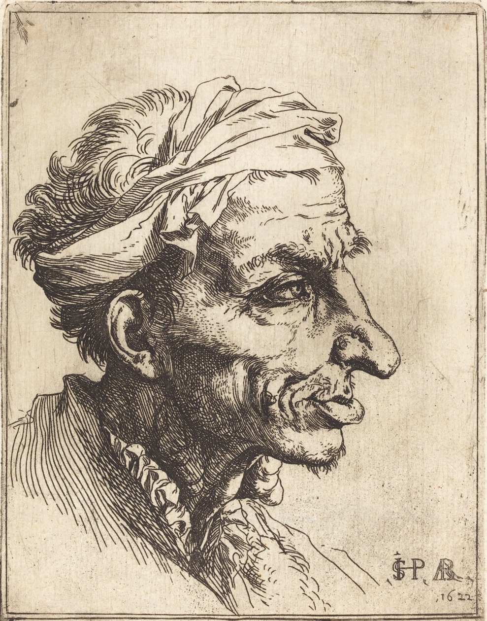 Lite grotesk hode av Jusepe de Ribera