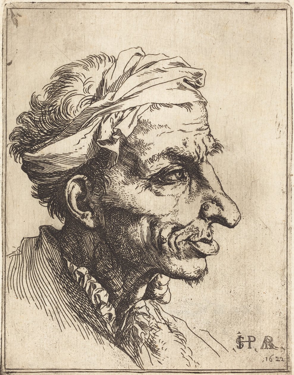 Lite grotesk hode av Jusepe de Ribera