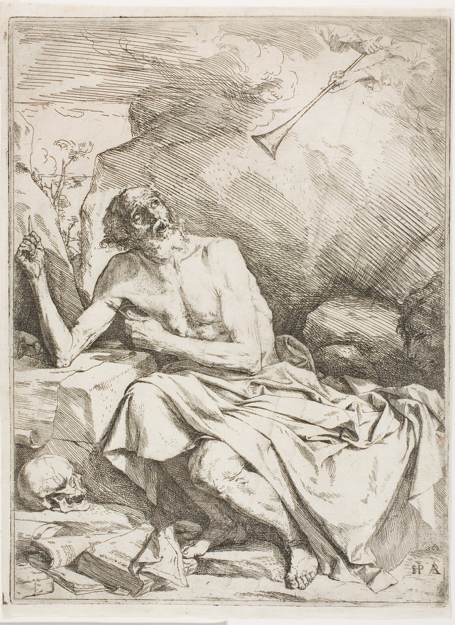 St. Jerome som hører den siste doms trompet av Jusepe de Ribera