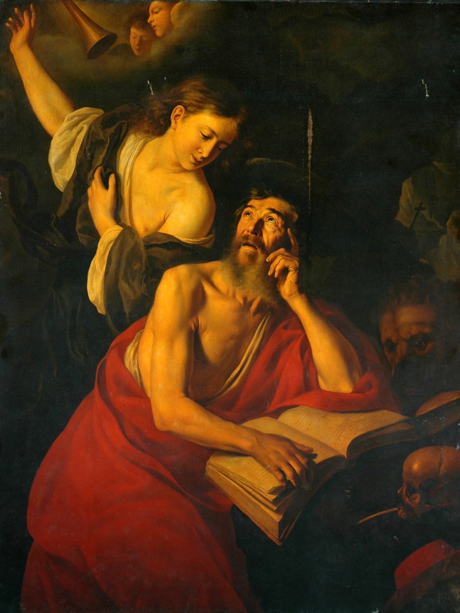St. Jerome besøkt av englene av Jusepe de Ribera