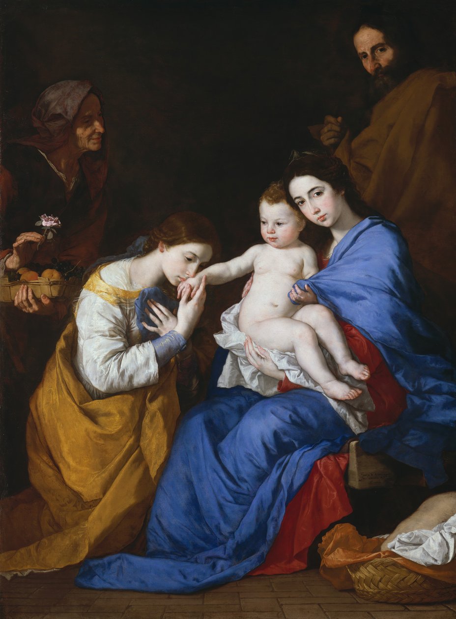 Den hellige familie med de hellige Anne og Katarina av Alexandria, 1648. av Jusepe de Ribera