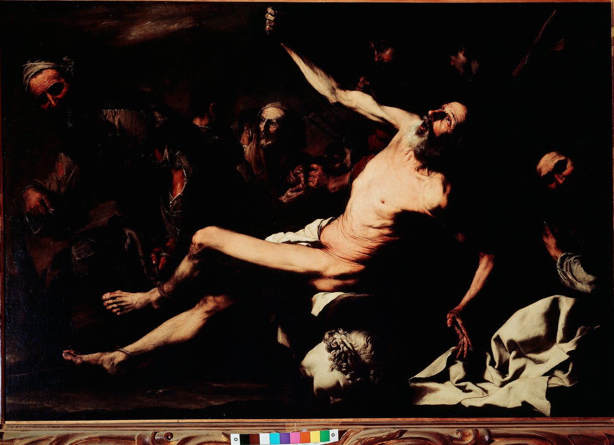 The Martyrdom of Saint Barthelemy Maleri av Jusepe de Ribera dit lo Spagnoletto (1591-1652) ca. 1630 Søn. 145x216 cm Firenze, Palazzo Pitti, Galleria Palatina av Jusepe de Ribera