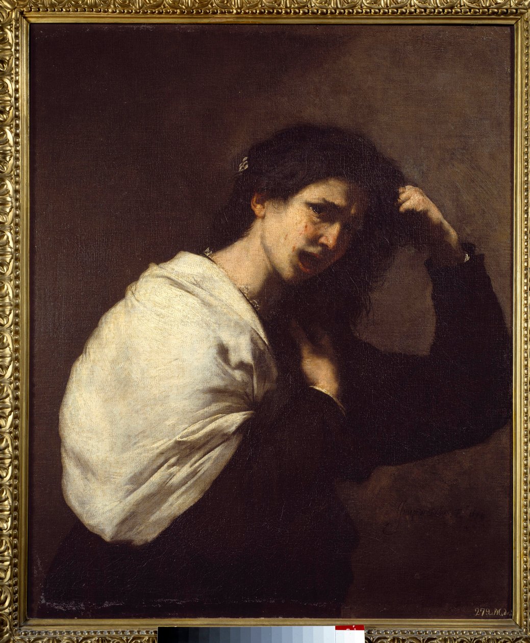 Kvinne som river seg i håret Maleri av Jose de Ribera dit il Spagnoletto "" den spanske""" (1591-1652) av Jusepe de Ribera