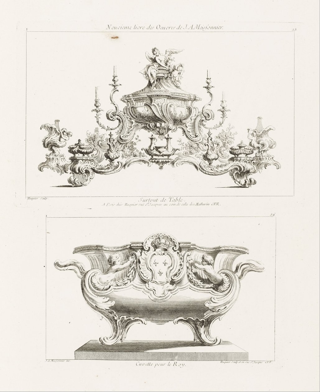 Niende verksserie av J.A. Meissonnier, Surtout de Table (niende verkserie av J.A. Meis ... av Juste Aurèle Meissonnier