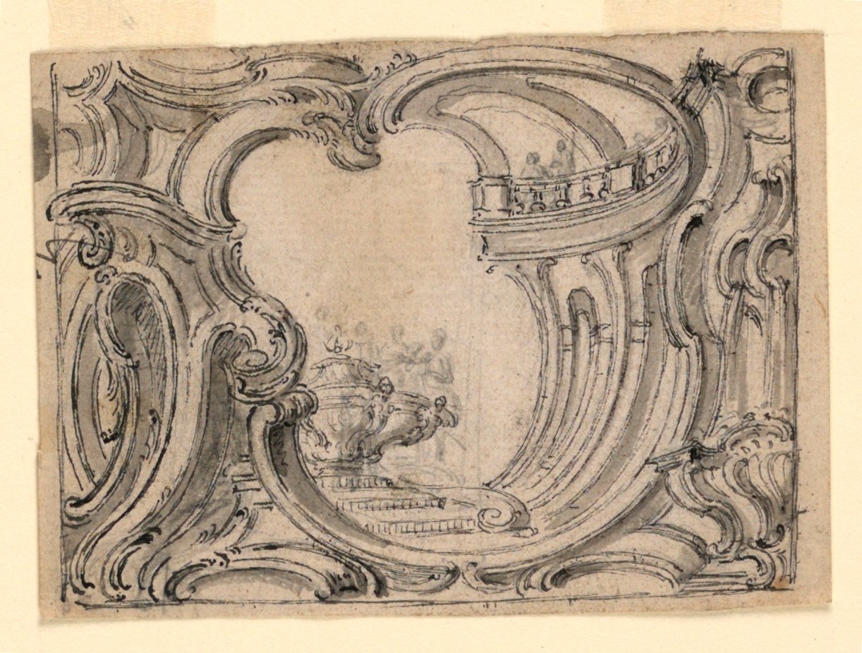 Design for et ornamentpanel av Juste Aurèle Meissonnier
