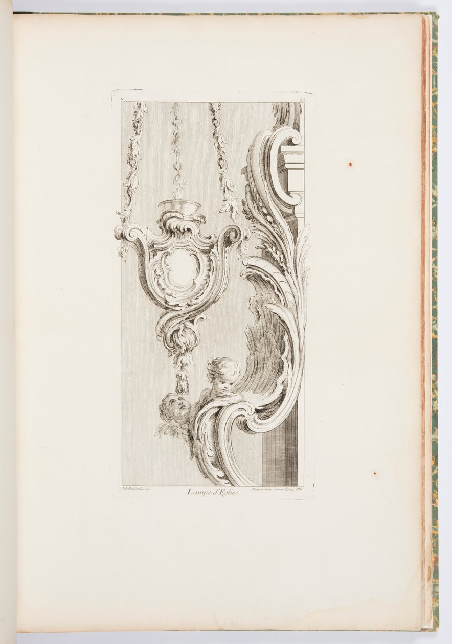 Kirkelampe, plate 83, fra Oeuvres de Juste-Aurèle Meissonnier (Verk av Juste-Aurèle Meissonnier) av Juste Aurèle Meissonnier