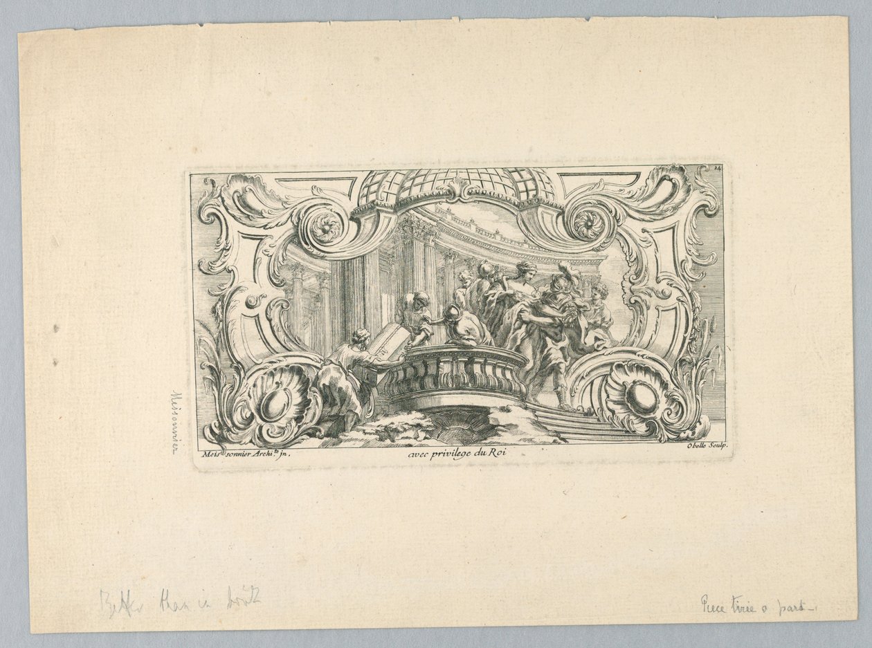 Ornament med figurer av Juste Aurèle Meissonnier