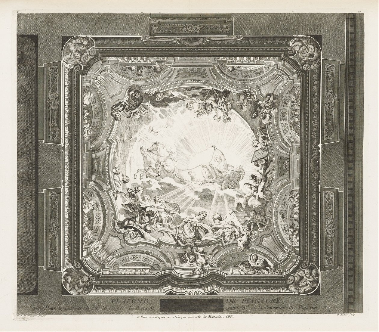 MALING TAK; Himling av samme skap, 4. Plate av Juste Aurèle Meissonnier