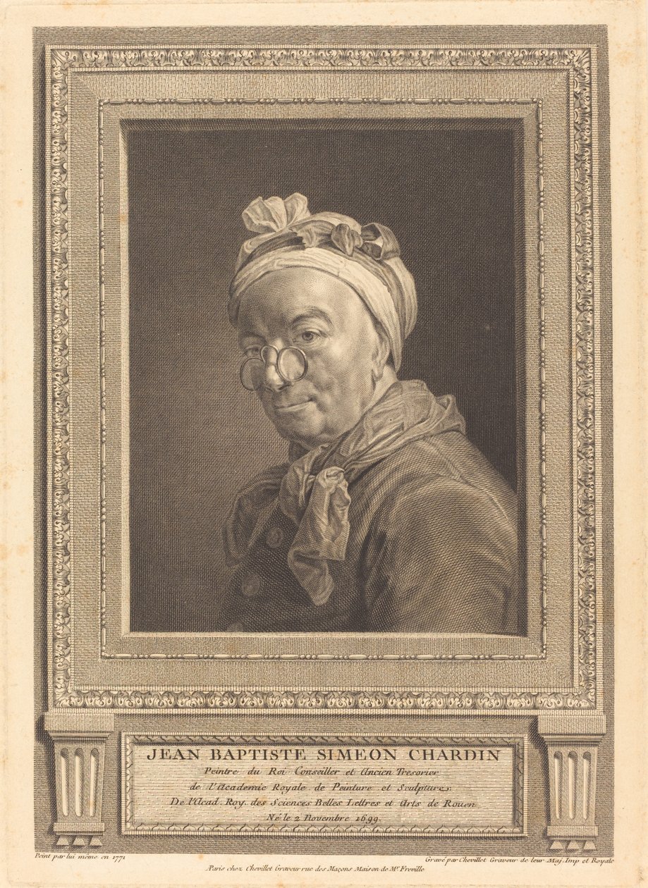 Jean Baptiste Simeon Chardin av Juste Chevillet after Jean Siméon Chardin