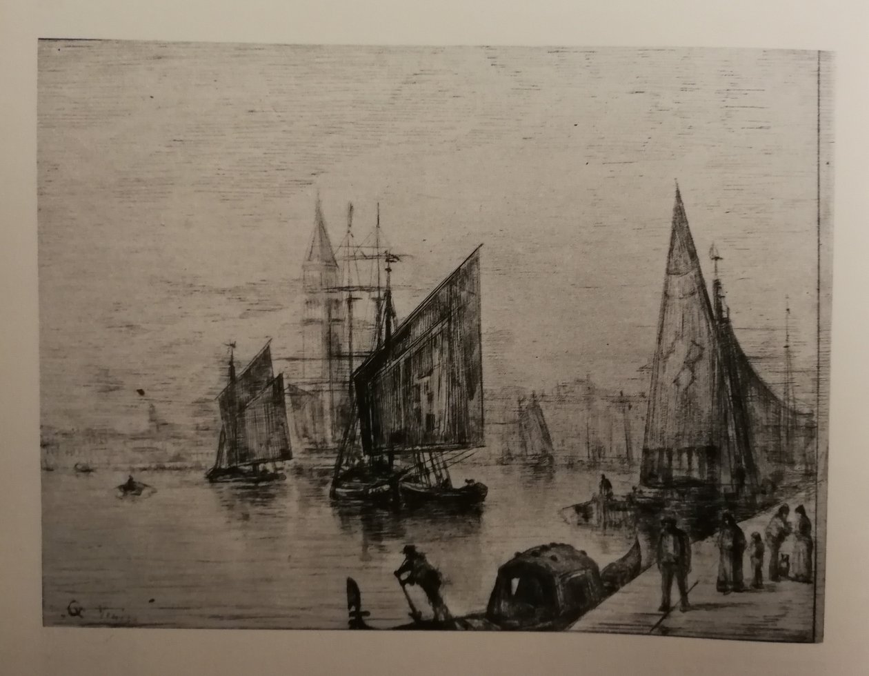 Utsikt over Venezia, etsning av Justin J. Gabriel