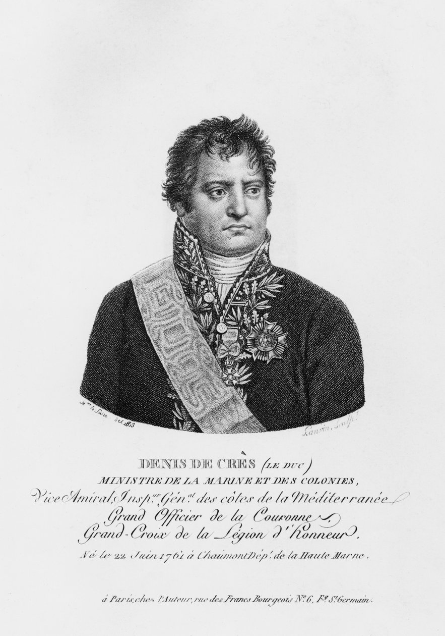 Denis Decres, minister for marine og koloniene, gravert av Lanvin, 1813 av Justine Le Suire