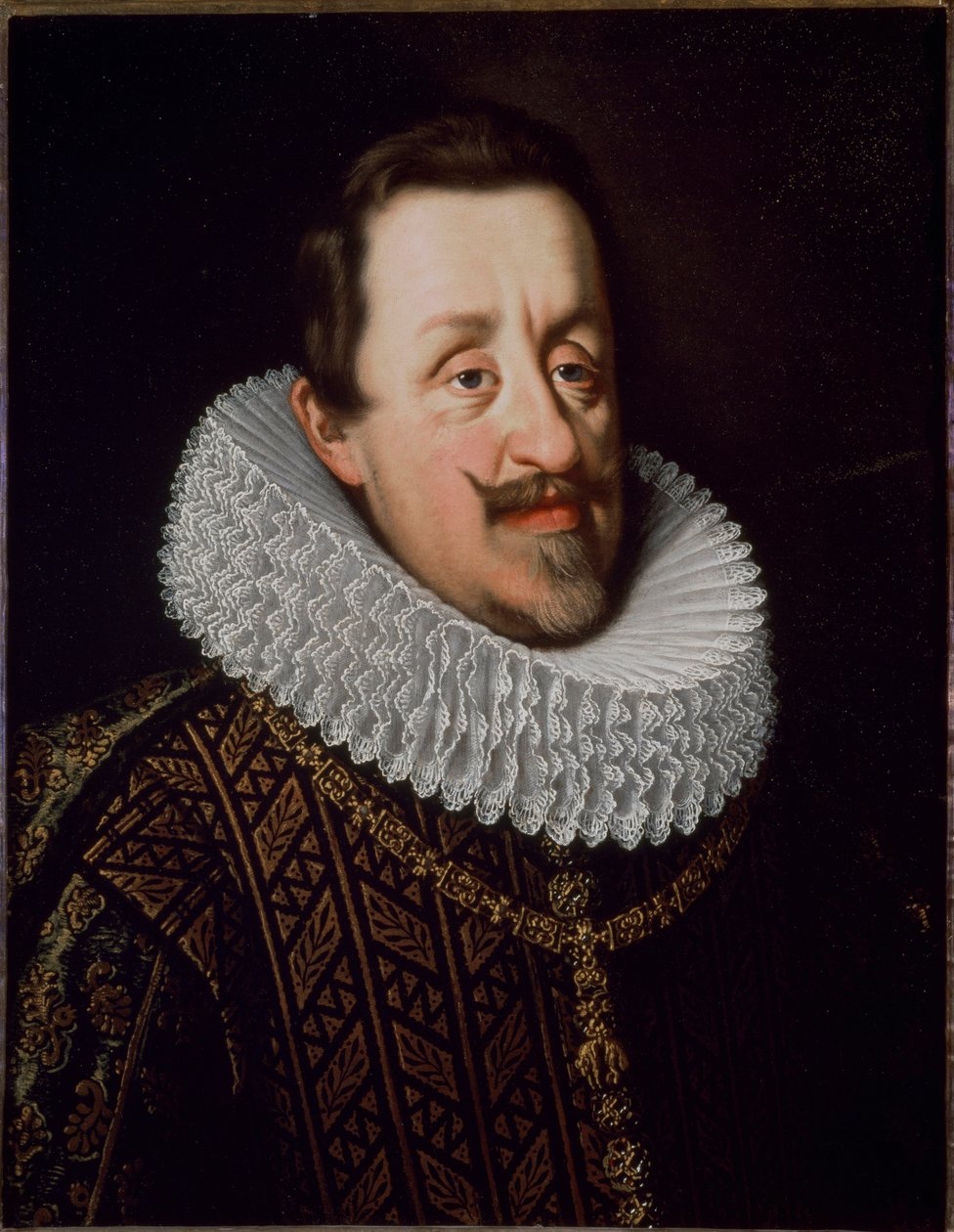 Portrett av keiser Ferdinand II av det hellige rike (1579–1637), tysk romersk keiser” - Portrett av Ferdinand II, hellig romersk keiser, konge av Ungarn (1578–1637) (Habsburghuset) maleri av Justus Sustermans (1597–1681) ) Firenze, Pitti-palasset av Justus Sustermans