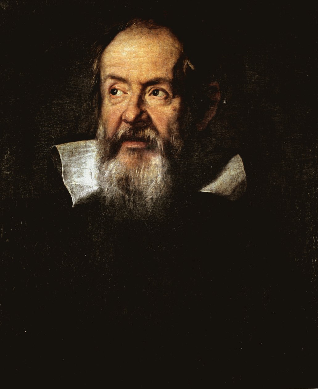 Portrett av Galileo Galilei, italiensk astronom (olje på lerret av Justus Sustermans