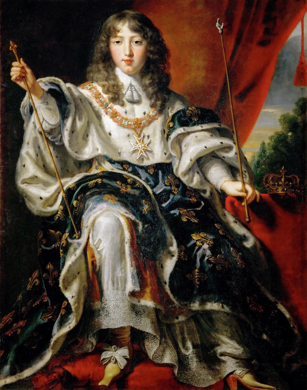 Ludvig XIV, konge av Frankrike 1638-1715 i sine kroningskåper av Justus van Egmont