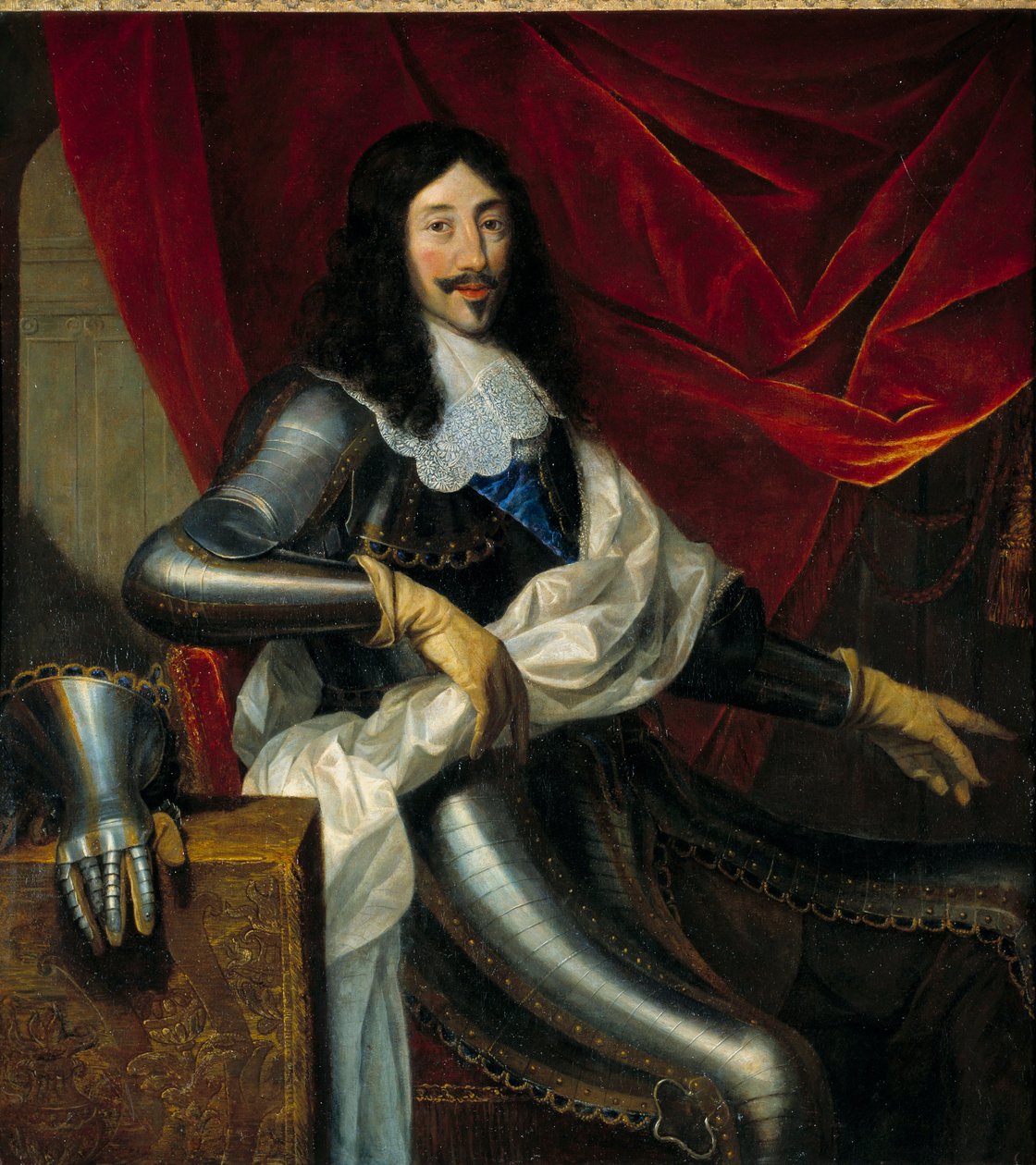 Portrett av Ludvig XIII (1601-1643) Konge av Frankrike - Maleri av Juste D