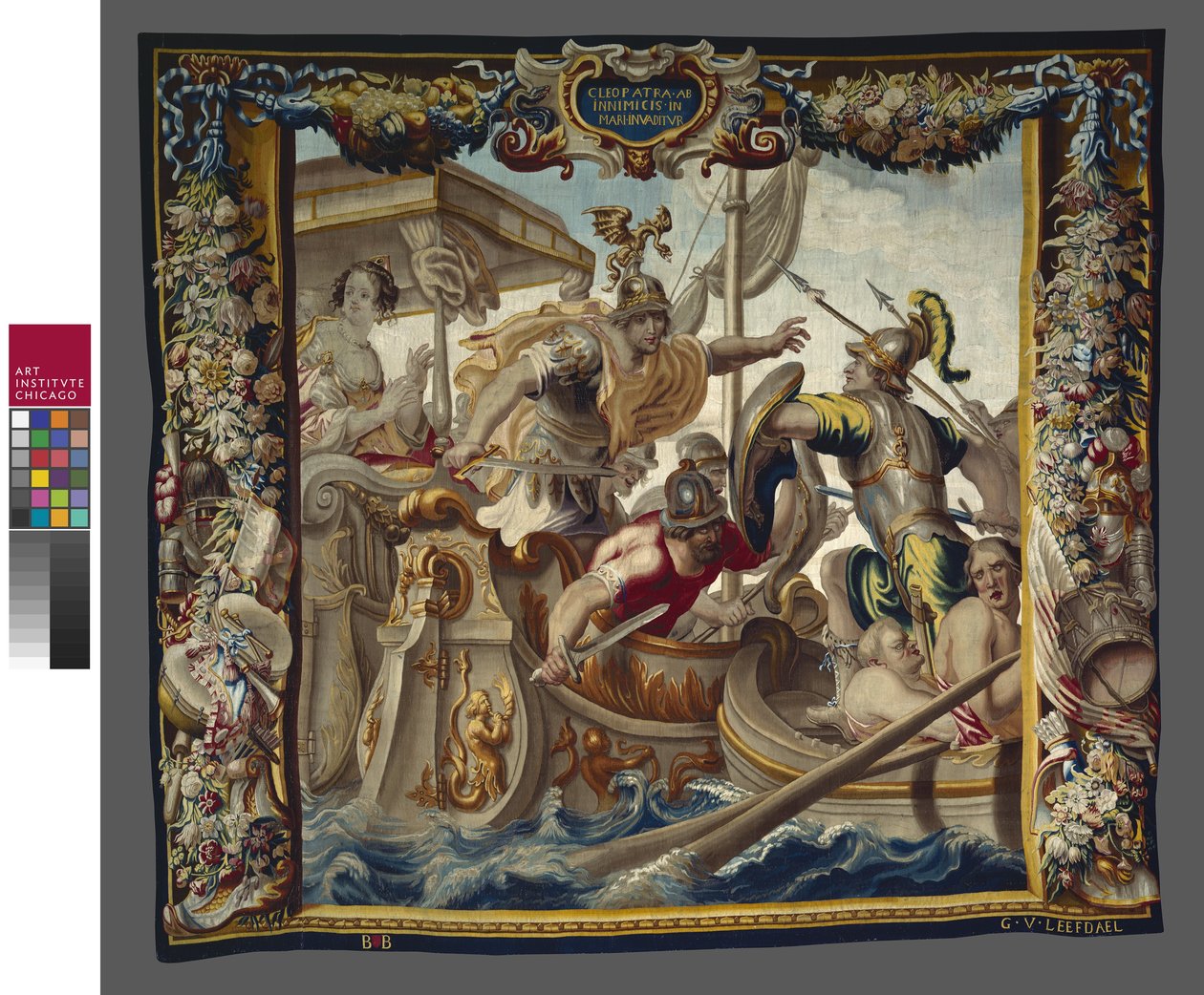 Slaget ved Actium fra The Story of Caesar and Cleopatra, William van Leefdael Workshop, ca. 1680 av Justus van Egmont
