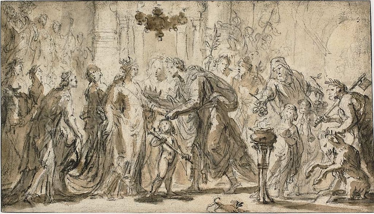 Ekteskapet mellom Zenobia og Odenatus av Justus van Egmont