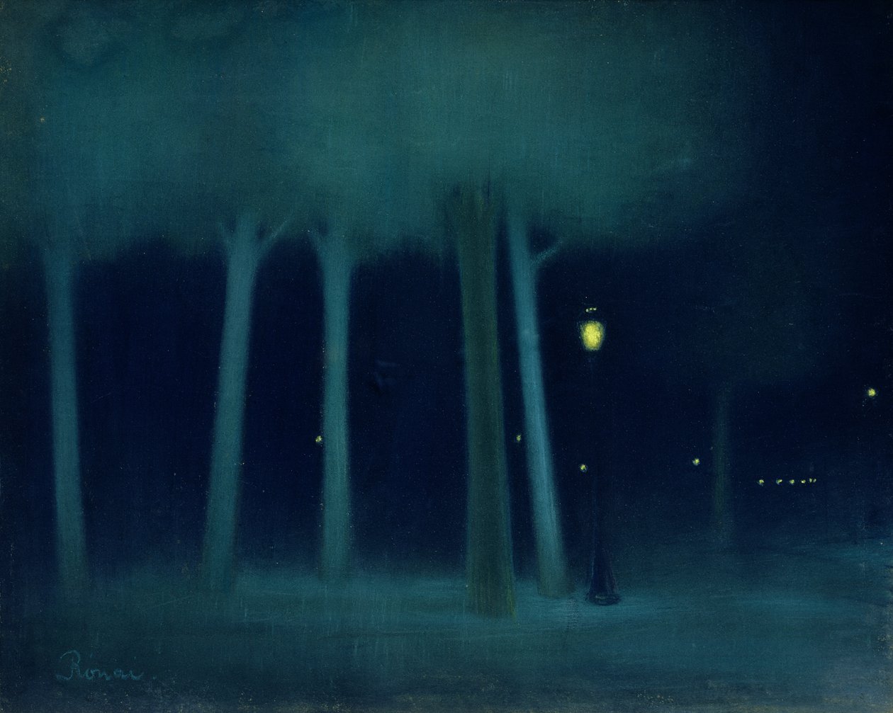A Park at Night, ca. 1892-95 (pastell på lerret) av József Rippl Rónai