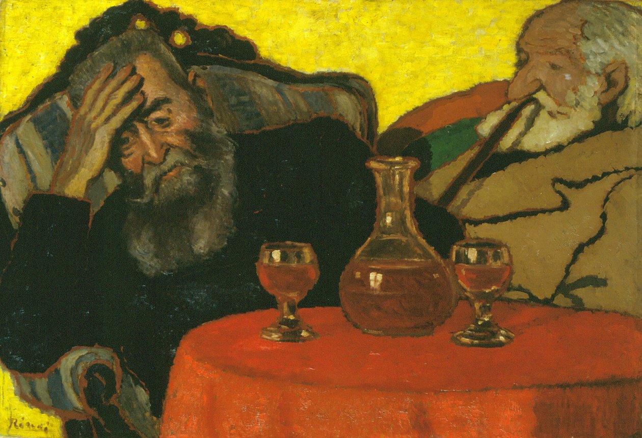 Min far og Piacsek, med rødvin av József Rippl Rónai